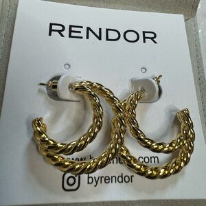 Rendor New Victoria Double Hoop Earrings by Rachel Zoe